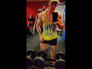 landon kelzo (aka zander from corbinfisher) showing his muscles